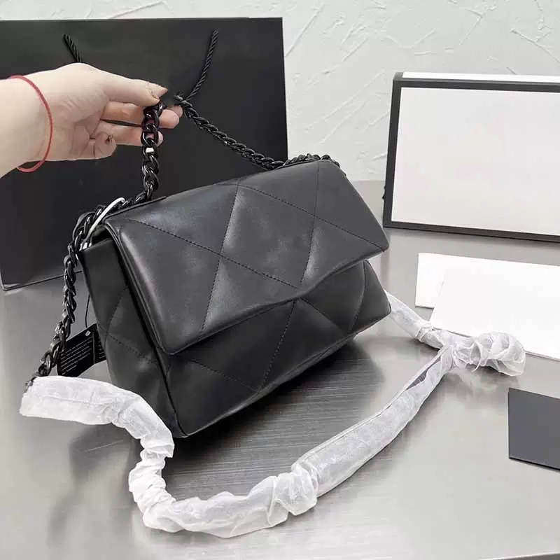 

designer Vintage Classic Designer Women Square 19 Flap Bags Quilted Small Metallic Black 25 16 7cm Vanity Camera Baguette Multi Pochette, Box
