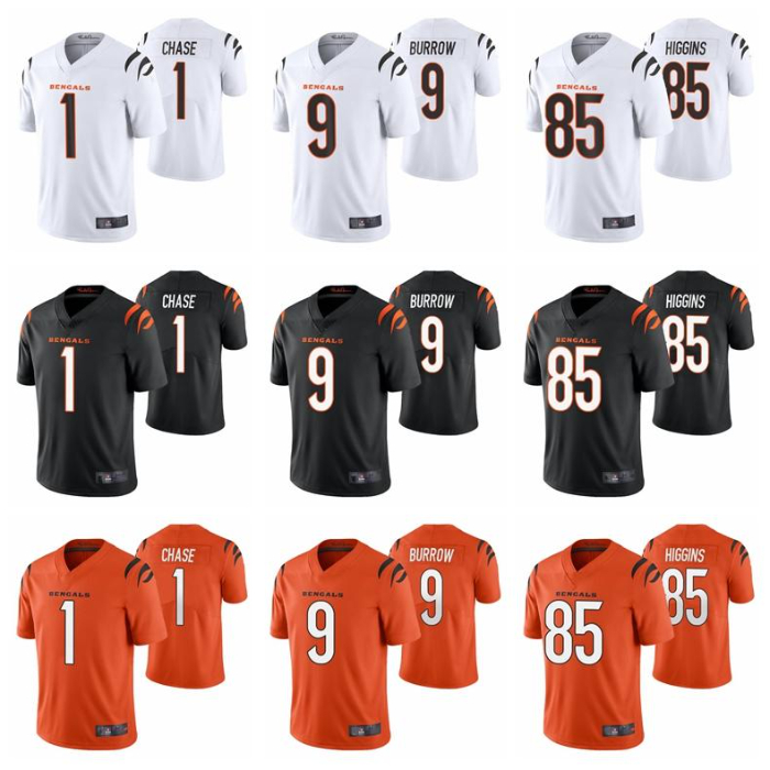 

Jersey 9 Joe Burrow 1 JaMarr Chase Football 85 Tee Higgins Jessie Bates III Logan Wilson Cincinnati''Bengals''Mixon Tyler Boyd Perine Bell Hubbard Wilson