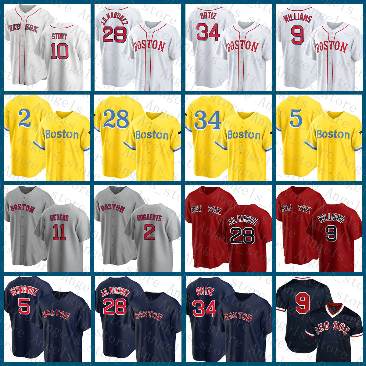 

2022 New Boston Red Baseball Jersey Sox 28 J.D. Martinez Trevor Story David Ortiz Ted Williams Xander Bogaerts Enrique Hernandez Rafael Devers Chris Sale Alex Verdugo, Custom(hongwa