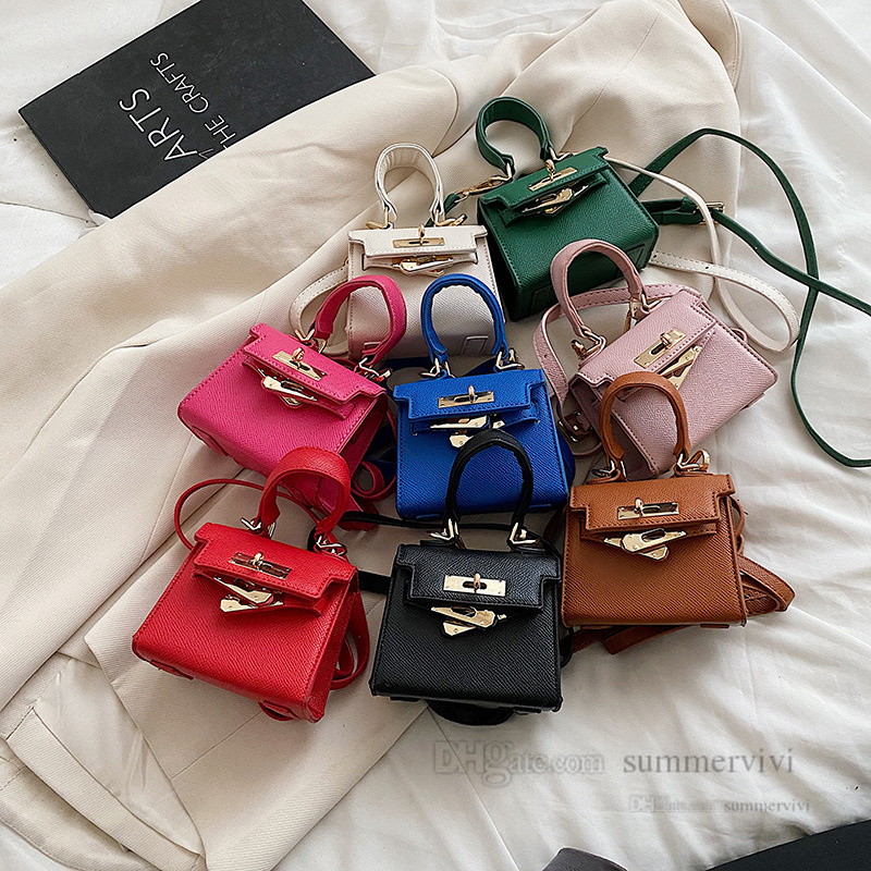 

Luxury children handbags girls metals buckle PU leather single shoulder bag kids messenger square bags fashion mini purse Q6174, Beige