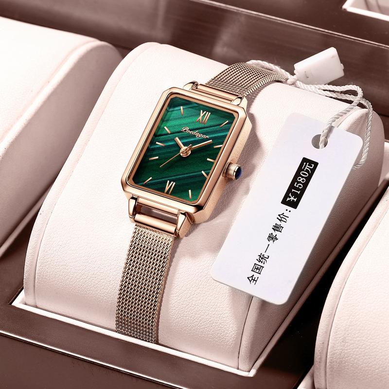 

Wristwatches Women Watches Japan Quartz Movement High Quality Waterproof Ladies Watch Stainless Steel Mesh Rose Gold Simple ClockWristwatche, Jade green