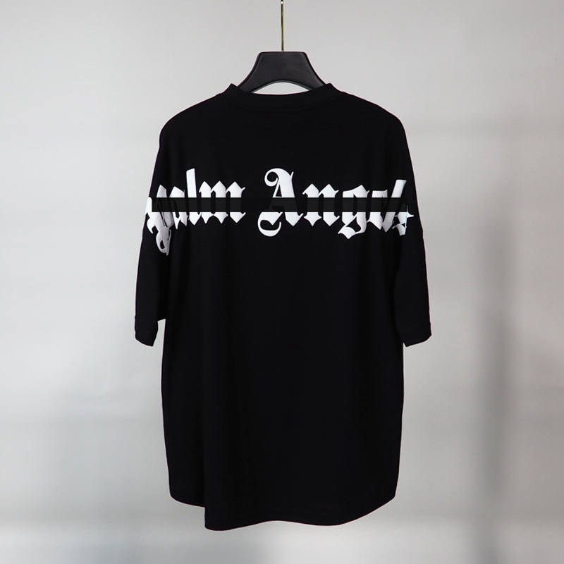 

Mens Womens T shirt cotton hand painted Luxury Palms Angels Tops ink splash graffiti letters Summer loose angel shorts sleeve round neck hip hop tshirt 1503