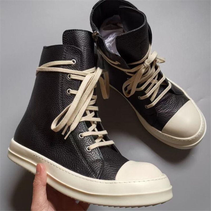 

2022SS High Top Genuine leather lychee pattern TPU sole athletics Boots rock street Hip Hop botas