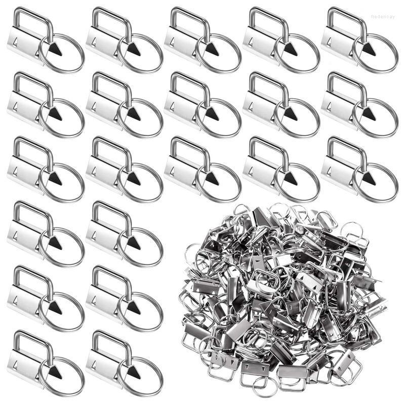 

Keychains 200 Pieces Of Key Chain Hardware Bracelet With Ring Supplies Tail Clip Fred22