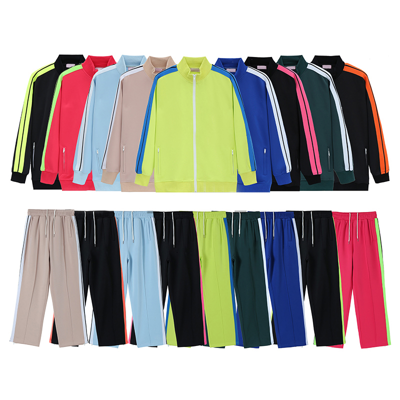 

2022 Mens womens Designer Tracksuits sportswear Sweatshirt suit jacket white color stripe side ribbon retro casual high quality essential in autumn and winter 01