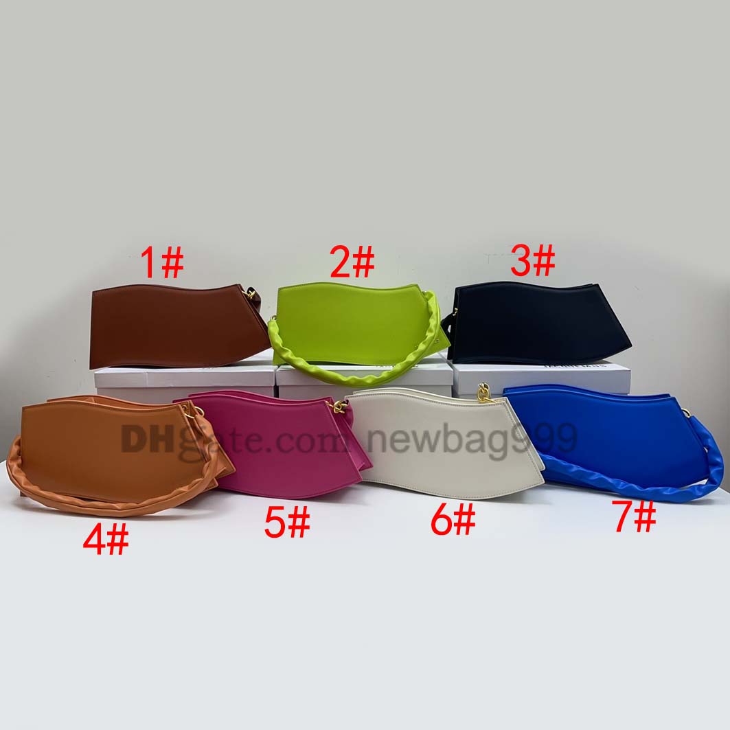 

Luxury Designer Brand Women Wavy Pattern Subaxillary bag Genuine Leather Handbags Newest Lady Shoulder bags Womens Purse Handbag For Woman, Color number