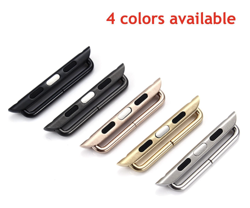 

WatchBand Stainless Steel Material Adapter for Apple Watch Band 38mm 40mm 42mm 44mm 41mm 45mm for iWatch Series 7/6/5/4/3/2/1 Strap Connector