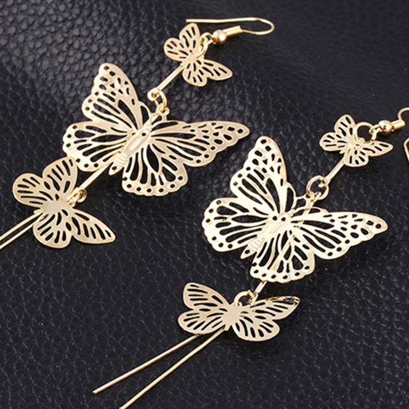

Clip-on & Screw Back Fashion Butterfly Fringe Girls Women's Drop Earrings Jewelry Wedding Party Bridal Accessories Gifts Pendant Earring