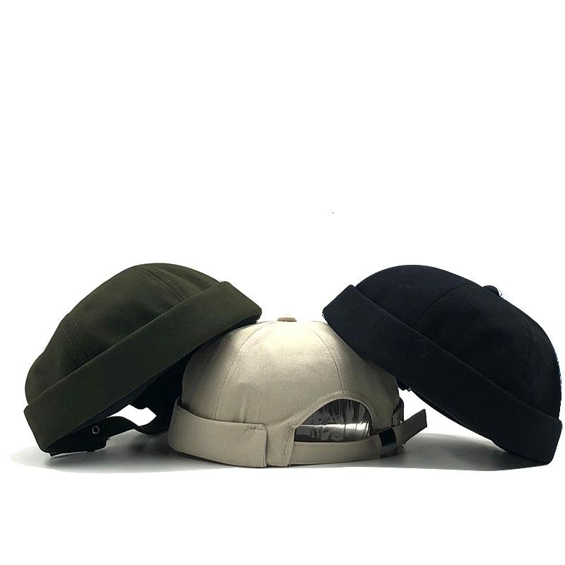 

Berets Men Street Casual Docker Sailor Biker Hat Loop Beanie Brimless Cap Fashion Unisex Pumpkin Vintage Navy BeaniesBerets, Black