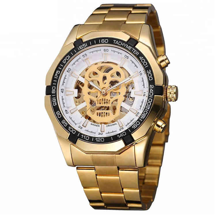 

Winner Automatic Skeleton With No Battery Men Wrist Watch Winder, Black