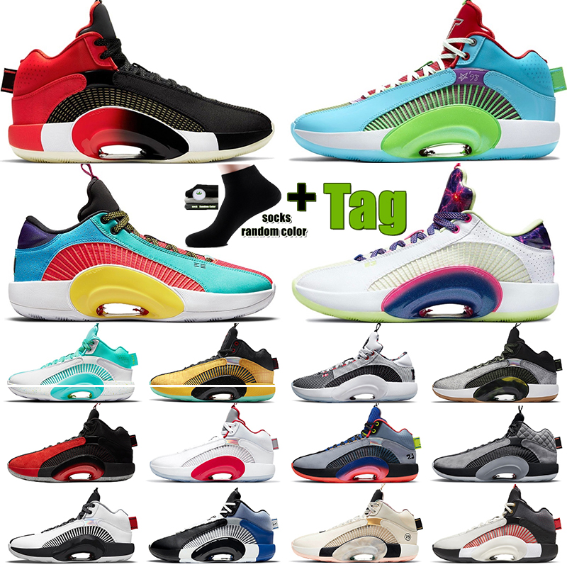 

men Jumpman XXXV 35 Basketball Shoes BRED 35s blue red sports generation technology hollow bottom cushioning Mens cosmic deception Casual Sneakers size 40-46, I need look other product