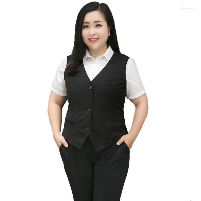 

Women's Vests Vest Overweight Jackets Waistcoat Gilet For Women Coats Ladies Tops Office Work Wear Plus Size Luci22, Black 3 buttons