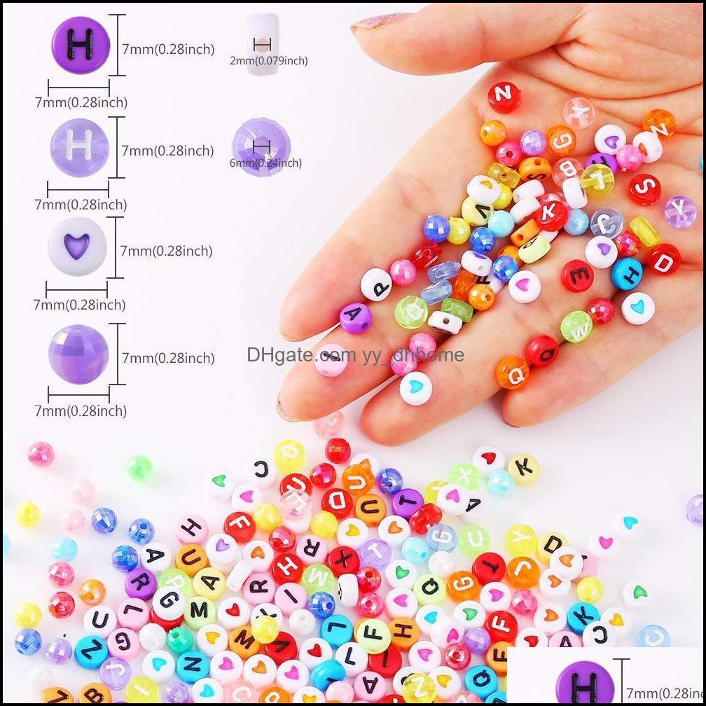 

Acrylic Plastic Lucite Loose Beads Jewelry Colorf Letter Cube Round Acrylic Bead Making For Bracelets Necklaces 1300 Dhkok