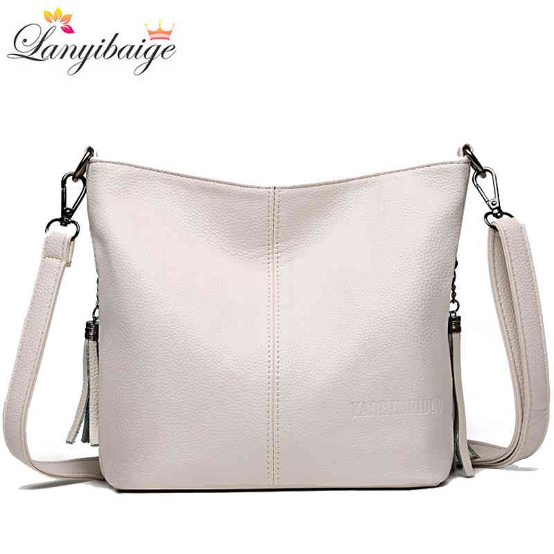 

Hand Crossbody for Women 2022 Luxury Designer Handbag Leather Tassel Shoulder Bags Purses And Handbags Tote Bag Bolsa, White