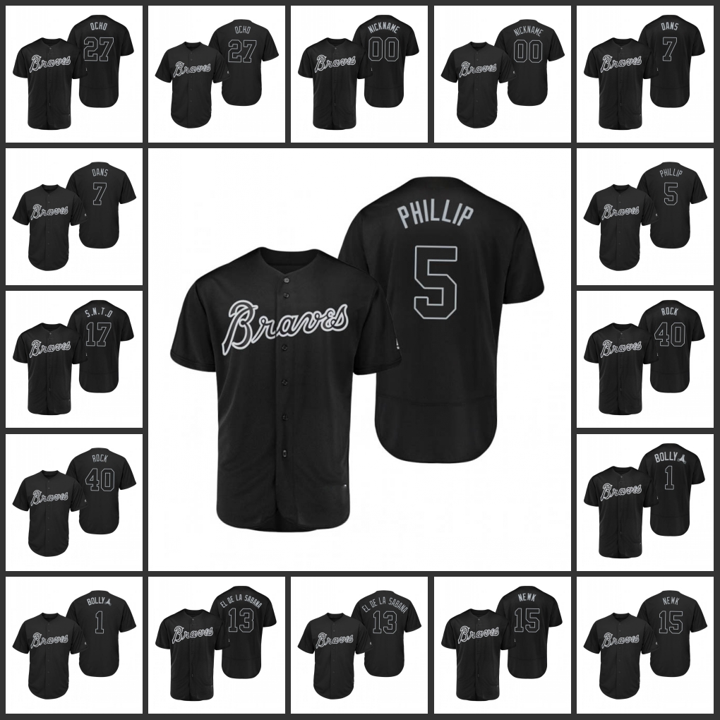 

Atlanta''Braves''Men Mike Soroka Rock Austin Riley Ocho Ronald Acuna Jr. El De La Sabana Custom Women Youth Black Players' Weekend Authentic Jersey
