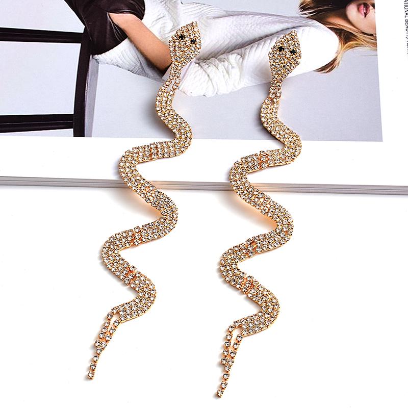 

Dangle & Chandelier Full Crystal Animal Drop Earrings Rhinestone Statement Charm Snake For Women Wedding Party GiftsDangle DangleDangle