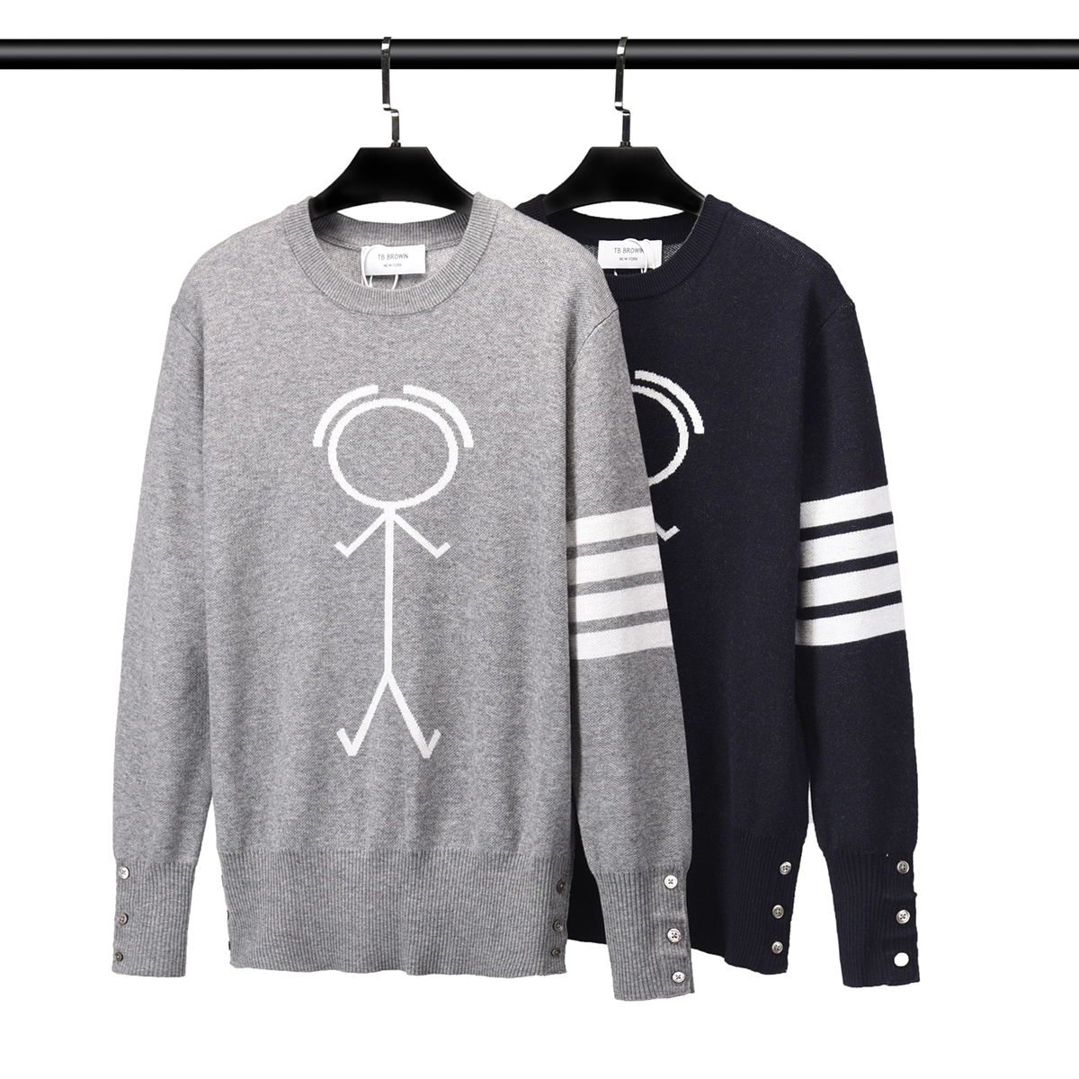 Pull d'équipage pour hommes Purifeuille en tricot en tricot à rayures Humanoïde Humanoïde Women's Casual Woard Veste