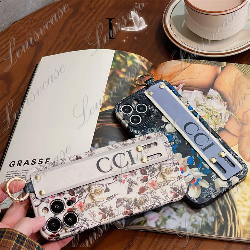 

Flower Imd Phone Case For iPhone 14 14promax 14plus 14pro 13 Pro Max 13Pro 12Pro Max 12 XR Wrist Belt Band Strap Holder Tpu Luxury Women Style Back Cover Top Quality, Gg2