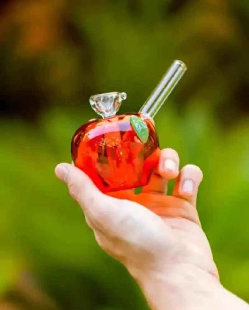 

Vintage New Apple Style Glass Bong Water Smoking Pipe hookah Beaker bowl included can put customer logo by UPS or DHL CNE