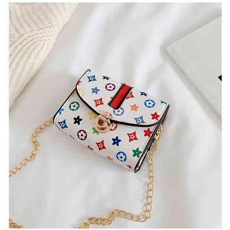 

6 Colors Kids Bag Fashion Designer Flower Mini Square Beautiful Pop Girl Princess Messenger Bags Accessories Purse Wallet Handbag G308, White