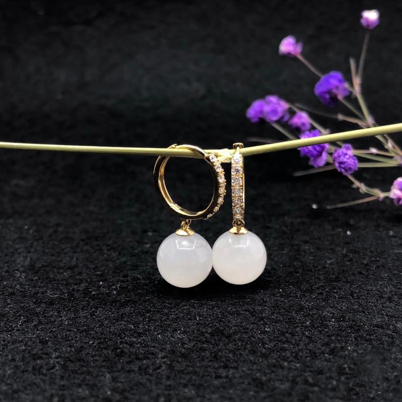 

Dangle & Chandelier 18k Yellow Gold Real Natural White Jasper Drop Earrings Classic Fine Jewelry Women Wedding Gift 10mm Yze1010666hbyDangle