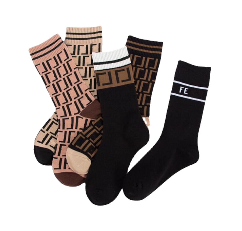 

5Style Brand Designer Mens Womens Socks High-end Letter Printing Casual Autumn Winter Pure Cotton Sports Stockings Adult Keep Warm Fashion Comfortable Long Sock