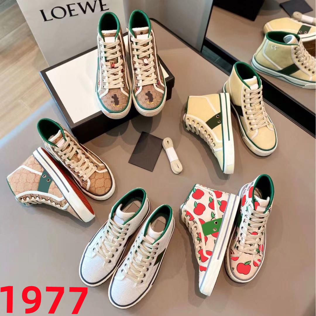 

Designer Tennis 1977 Sneakers Canvas Luxury Shoes Beige Blue Washed Jacquard Denim Ace Rubber Sole Embroidered Vintage Casual Sneaker Guccie Outdoor Trainer, 15