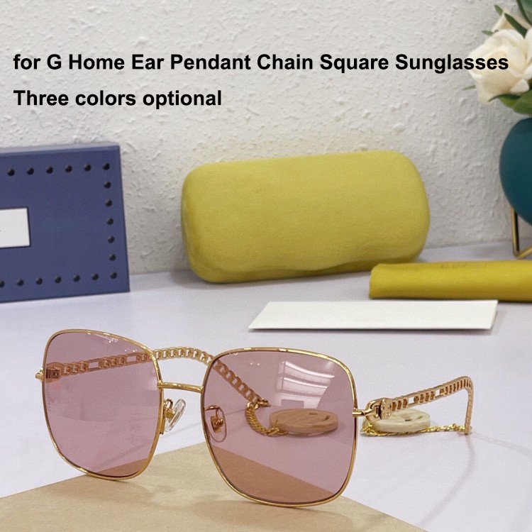 

Luxury Designer Sunglasses Eyeglass Frame Ear Pendant Chain Square Sunglasses forG Home Ladies Eyewear Accessories