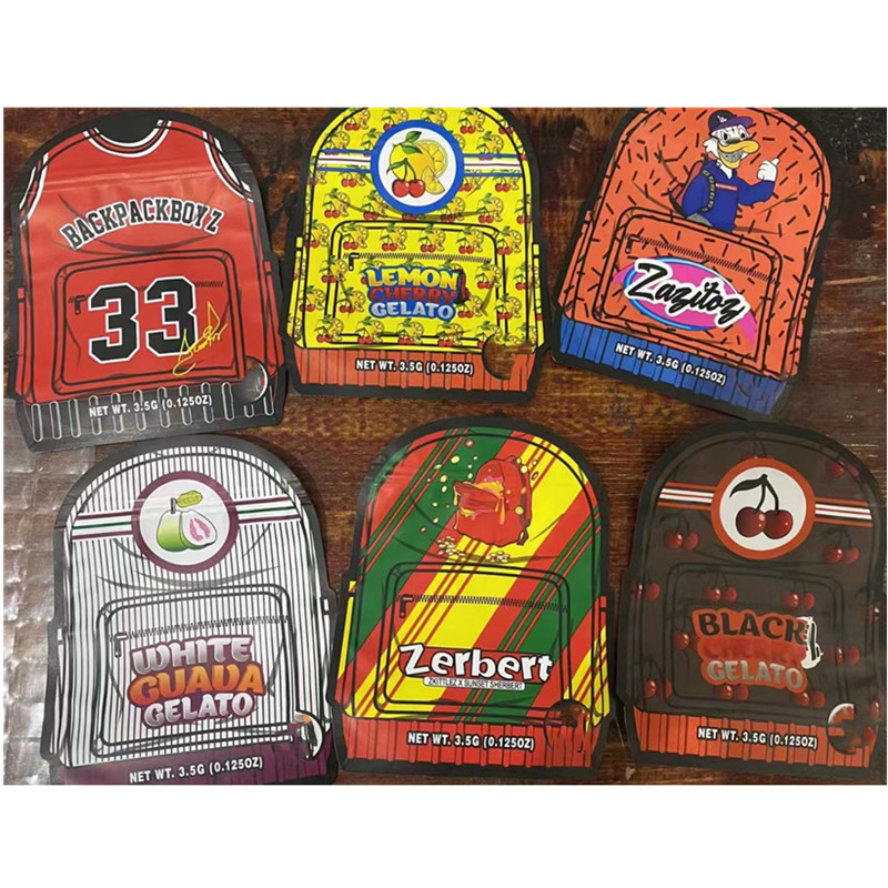 

backpack boyz packing bags 3.5g 33 zerbert gelato resealable edible Smell proof bag mylar plastic edibles package packaging wholesale