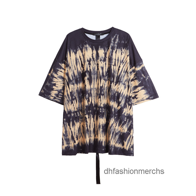 

designer t shirt GD Quan same clothes Street brand tie dyed loose short sleeve mens and womens lovers' tshirtss clothes summer clothes, Black