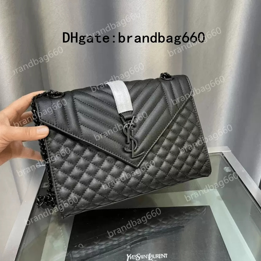 

Top Quality Genuine Leather Chain Purse Leather women shoulder bags crossbody Luxury handbags clutch purses ladies wallets tote Gold Silver Black Chain Bag