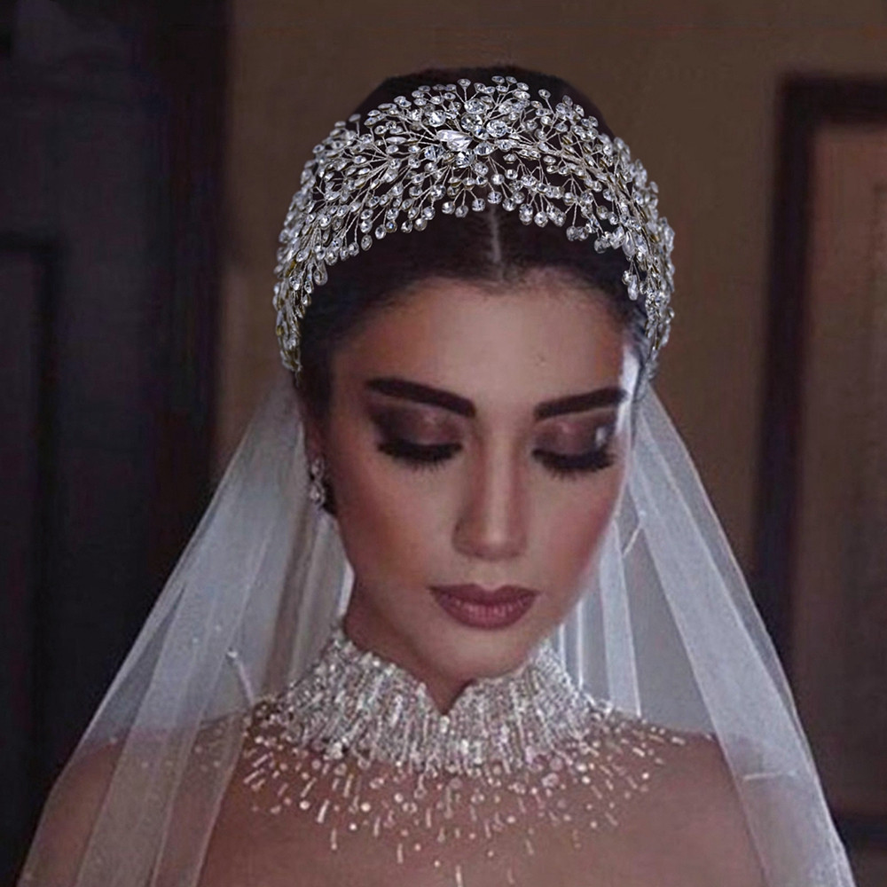 

New Designer Bridal Tiaras Headpieces luxury rhinestones Wedding Jewelery birthday party headdress Crown accessories wedding jewels brides jewellries