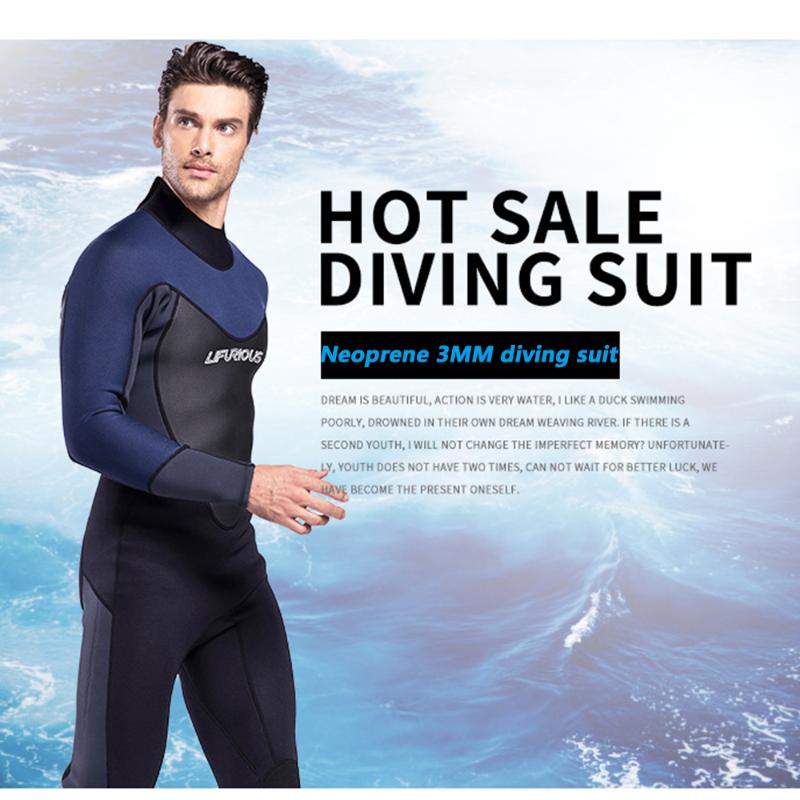 

Women' Swimwear AMX-130 3MM Diving Suit Male Neoprene Anti-Wear Compression Thick Warm Deep Snorkeling Conjoined Surf Clothing -XXLWomen, Black