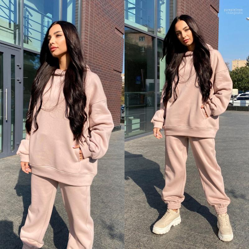 

Two Piece Outfits Oversized Hoodie And Pants Casual Sport Suit Winter Set Woman Autumn Women' Tracksuit 2022 Tracksuits, Black