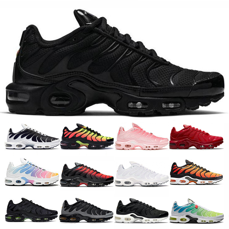 

tn pus mens womens running shoes triple black white blue red runners mens sneakers trainers top quality breathable sports size 36-46, Sku_32 og 40-45