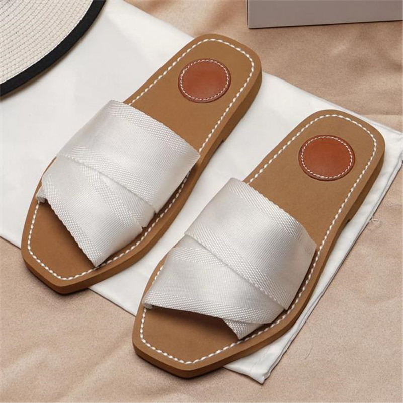 

2022 Sandal Newest Branded Women Woody Mules Fflat Slipper Deisgner Lady Lettering Fabric Outdoor Leather Sole Slide, Th4