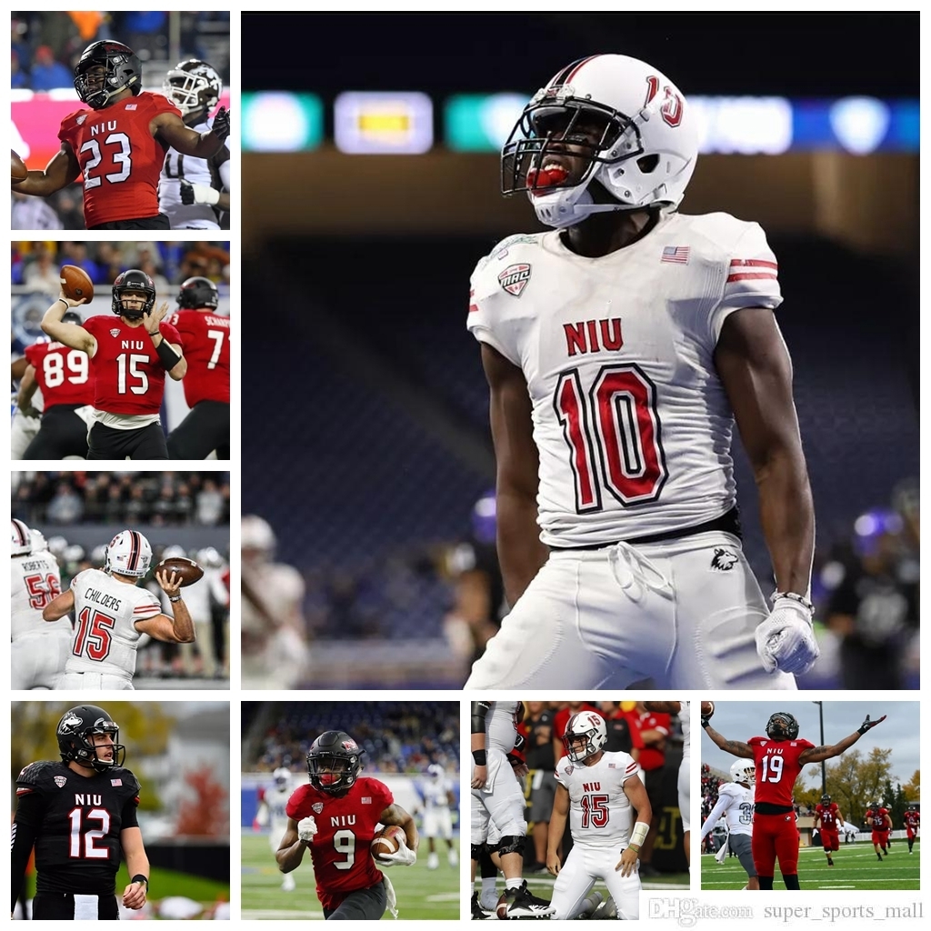 

NCAA Custom NIU Northern Illinois Huskies College Football Jerseys Marques Cox Jersey Daniel Crawford Mike DeHaan Greg DeLuca Jerseys Stitched shirt, Womens black