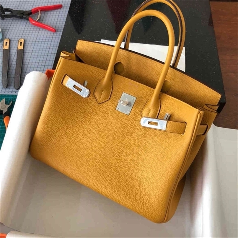 

Grain Designer Birkins Bags Herme herme Litchi Herme Deigner Handbag Togo Leather Mini 25 Inch 30 Real Cowhide Mini mall Hand Portable OLTQ