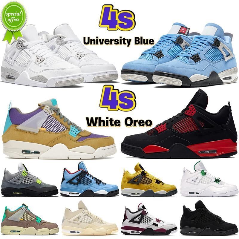 

University Blue Jumpman 4 mens white guava ice oreo sail noir metallic purple black cat jorden 4s bred shimmer cactus jack men women, Box