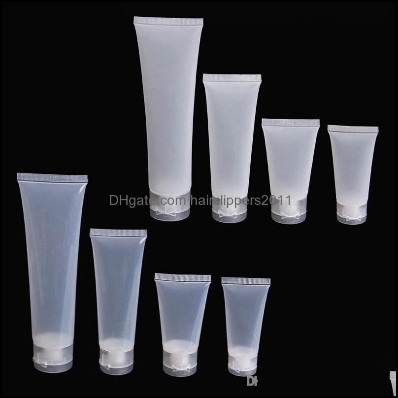 Empty Portable Travel Tubes Squeeze Cosmetic Containers Cream Lotion Plastic Bottles 20Ml 30Ml 50Ml 100Ml Transparent/White Drop Delivery 20-image-760046370