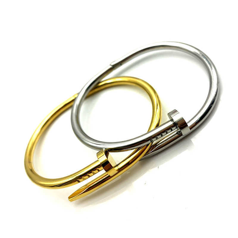 

2022 love bracelet women stainless steel couple Cuff bangle open nails in hands Christmas girls accessories wholesale Europe and America5