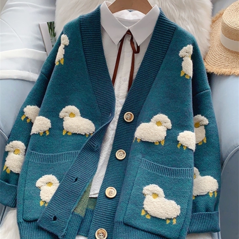 

H.SA Women Sweater Knitcoat V Neck Sheep Cardigans Sweaters Warm Knitwear Korean fashion Sueter Mujer Long Jacket 220813, Lm8917 purple