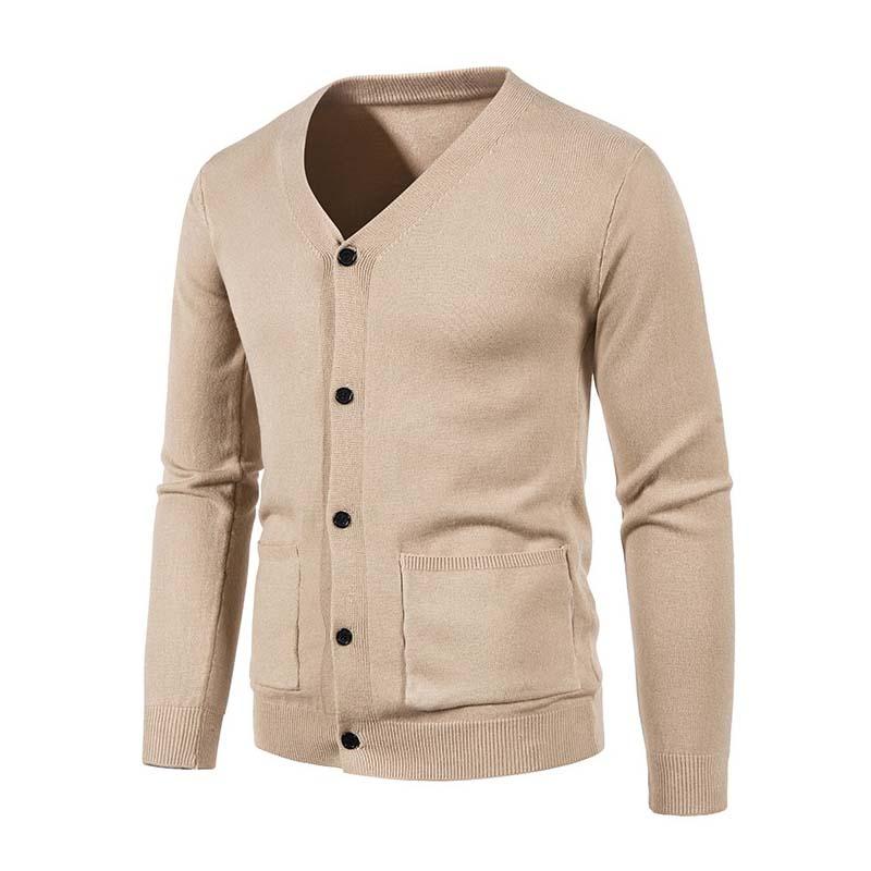 

Men's Sweaters Spring And Autumn High Quanlity Casual Pure Color Mens Cardigan SweaterMen's, Black