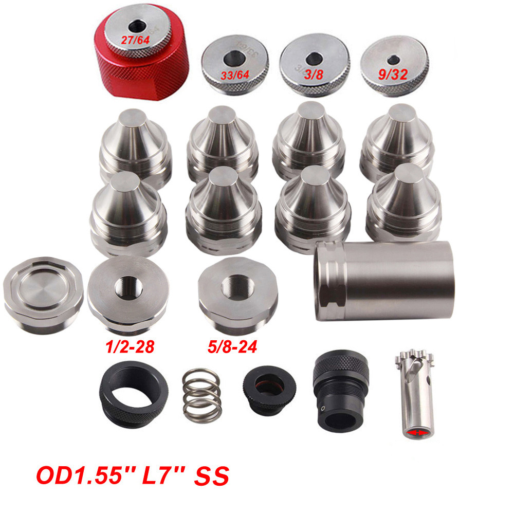 

7'L 1.55'' OD Full stainless steel Fuel Filter Modular Solvent Trap Cleaning kit Tube 8pcs Radial Cups MST 1.375x24 5/8x24 or 1/2x28 Screw jig booster piston