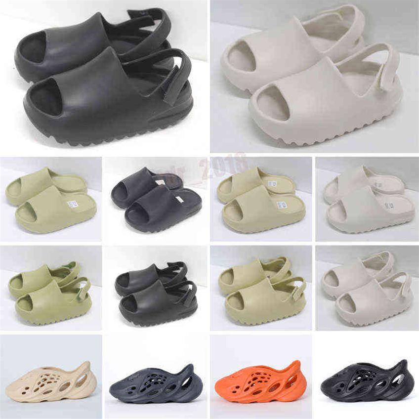 

Fashion EVA Foam Runner Kan Slides Toddlers Infants Kids Childrens Slippers Triple Red White Black Desert Sand Bone Resin Sandals 1984, Color 10