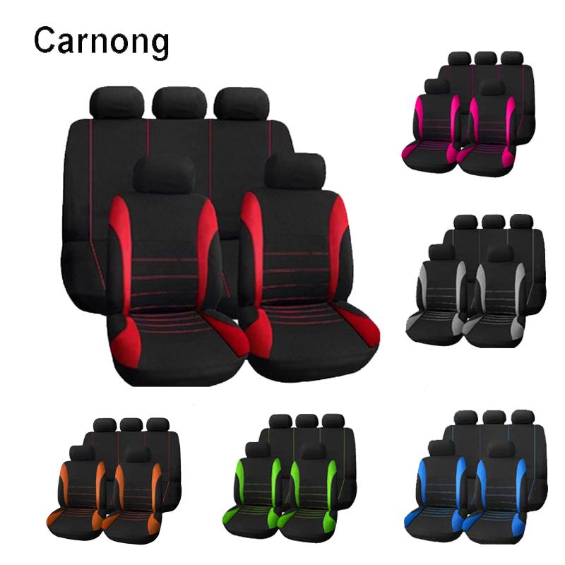 

Car Seat Covers Carnong Cover Front Universal Set Airbag Available Pink Red Green Yellow Blue Grey Interior Auto Accessories Product