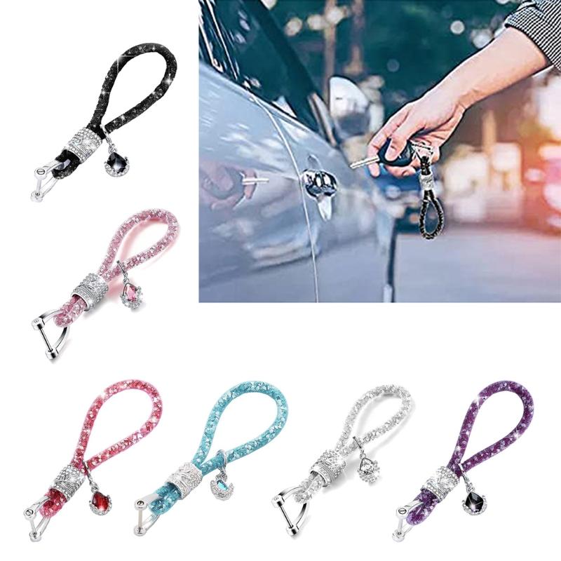 

Keychains Rhinestone Keychain Ring Strap Key Fob Fashionable Glitter Accessories Car Decorations DIY CraftsKeychains