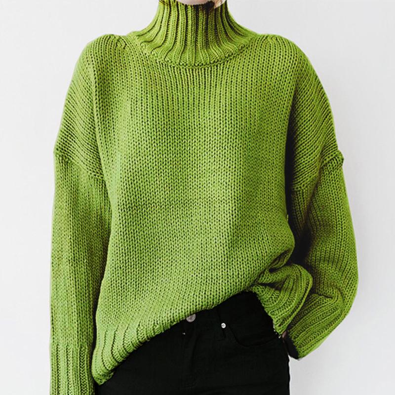 

Women' Hoodies & Sweatshirts Fashion Turtleneck Women Knitted Sweater 2022 Winter Solid Color High Neck Knit Sweaters Long Sleeve Warm Casu, Black