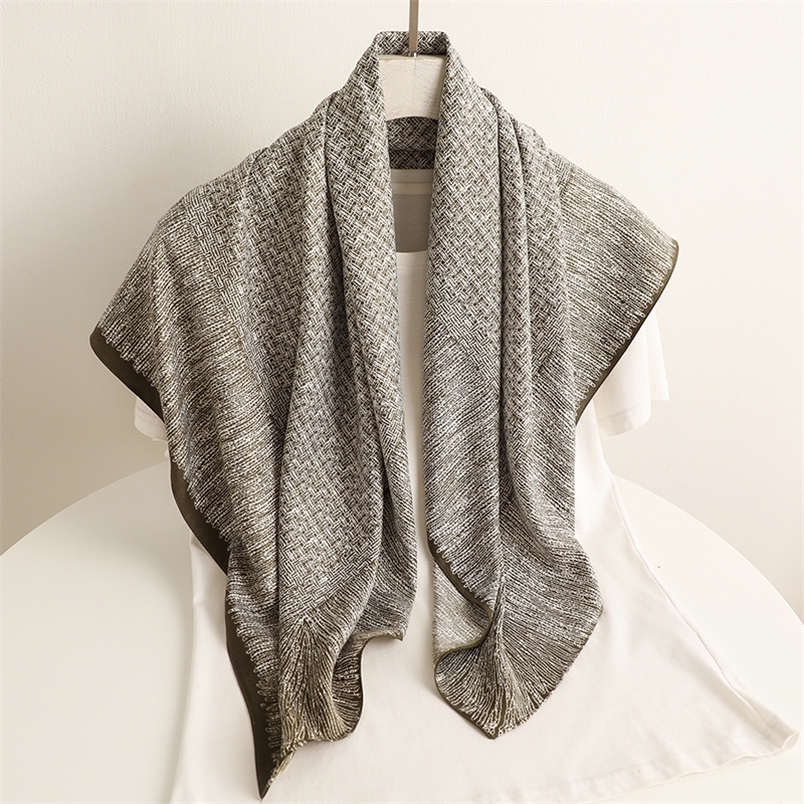 

Solid Twill Women Square Scarf Hijab Soft Kerchief Shawl Summer Autumn Beach Wrap Headband Scarves Bandana Foulard 90 90cm 220704