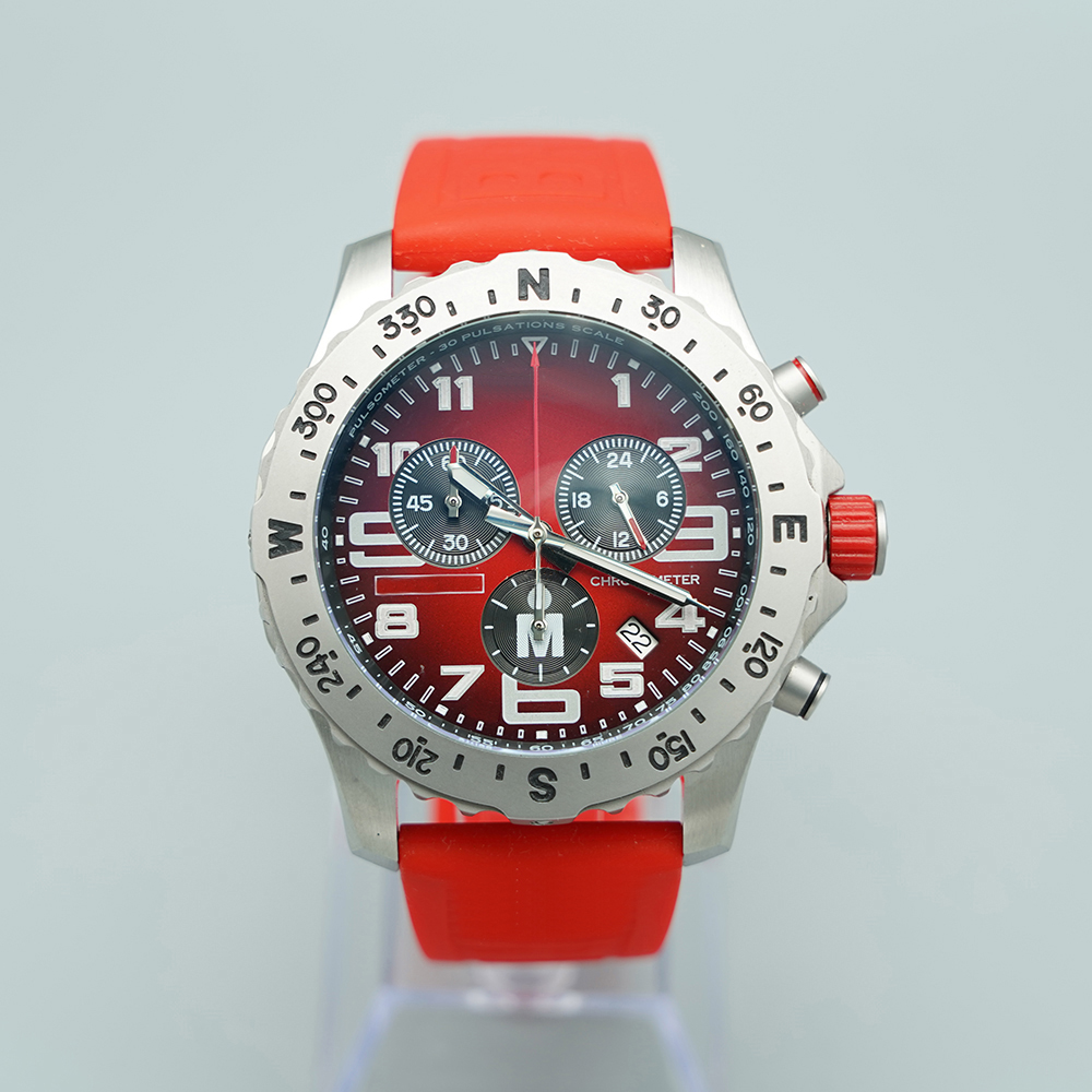 

Luxury Mens Watch Japan Super Quartz Endurance Pro Chronograph 48mm Avenger Hurricane Red Rubber Strap Steel Case 1884 Men Watches Hardex Glass Wristwatches